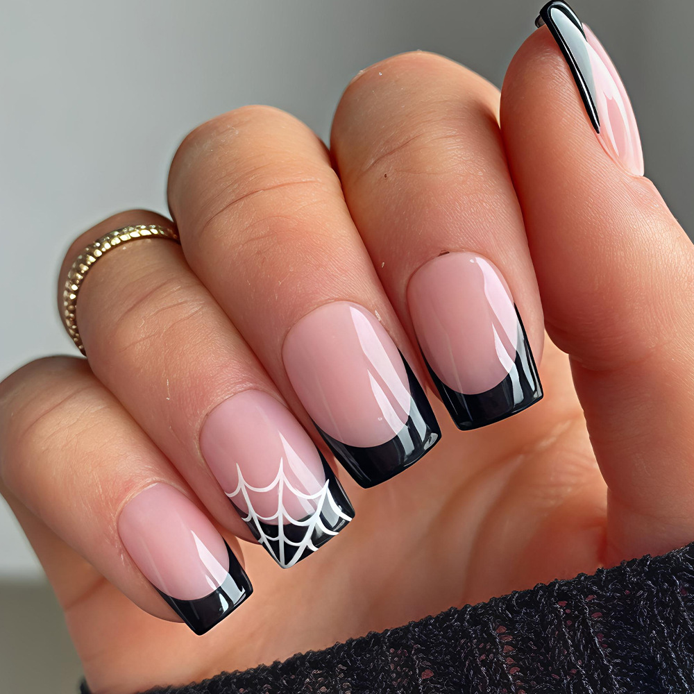 Nail Art Pink - 24 قطعة من أظافر الهالوين الاصطناعية