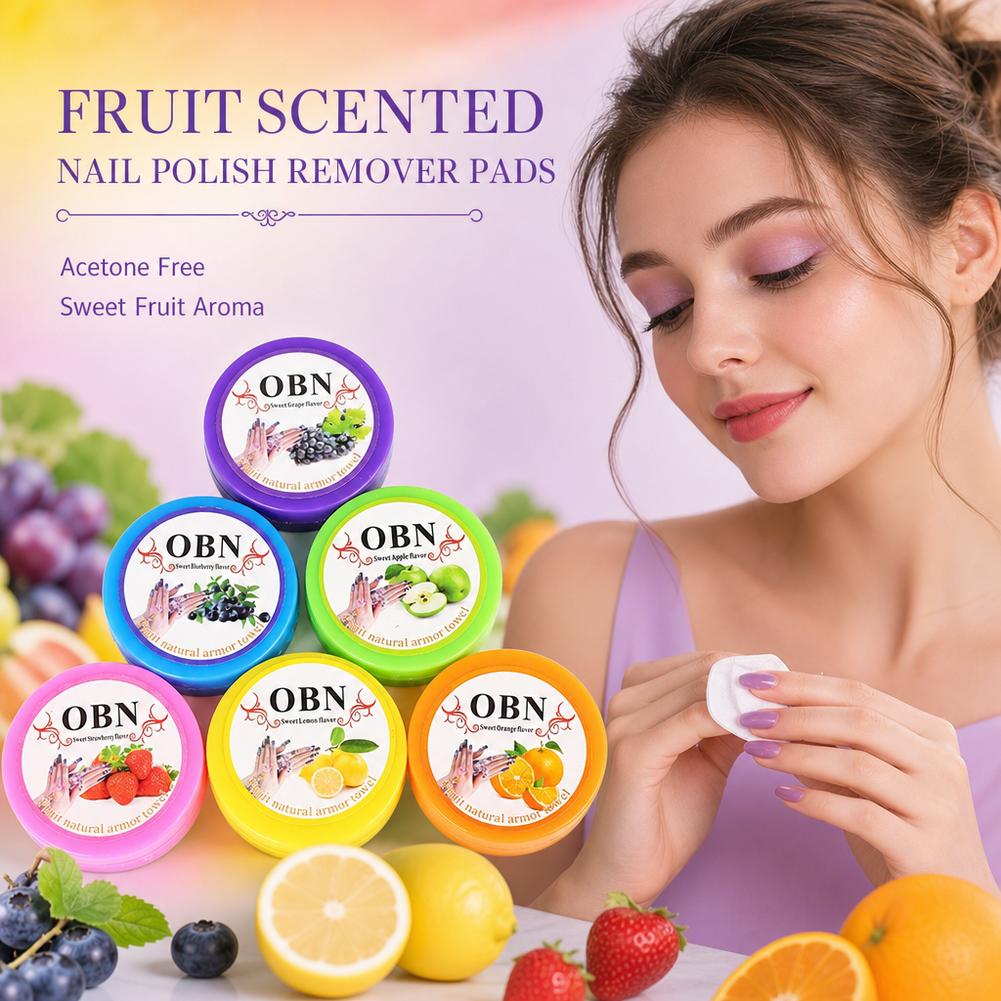 Nail Art Remove - مناديل إزالة طلاء الأظافر بنكهة الزهور،
