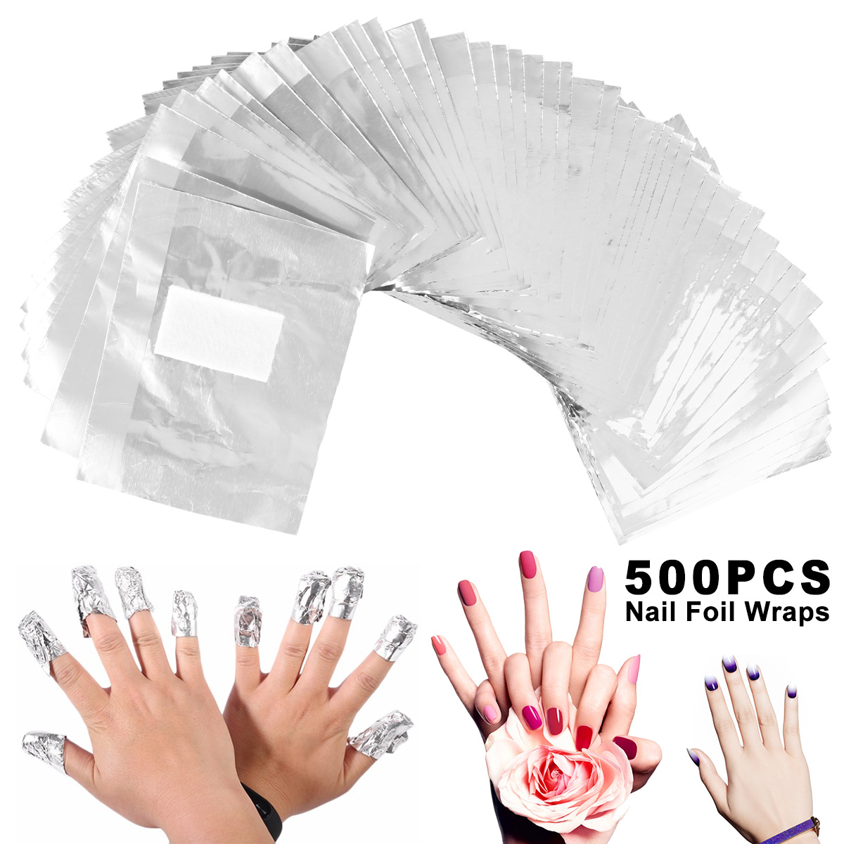 Nail Art Remove - 500/1000 قطعة الألومنيوم احباط جل مزيل