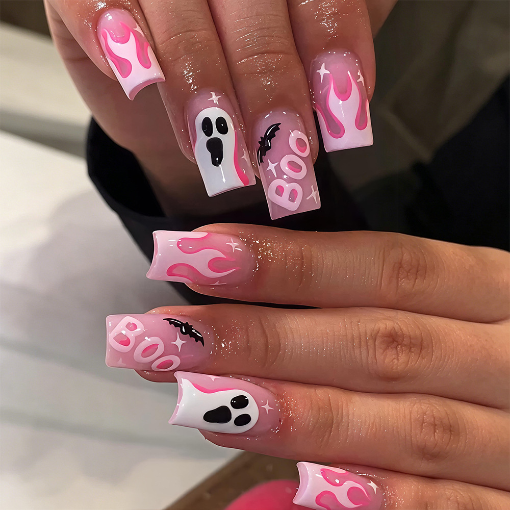 24 قطعة من أظافر الهالوين الاص - مراجعة Nail Art Pink وسعره