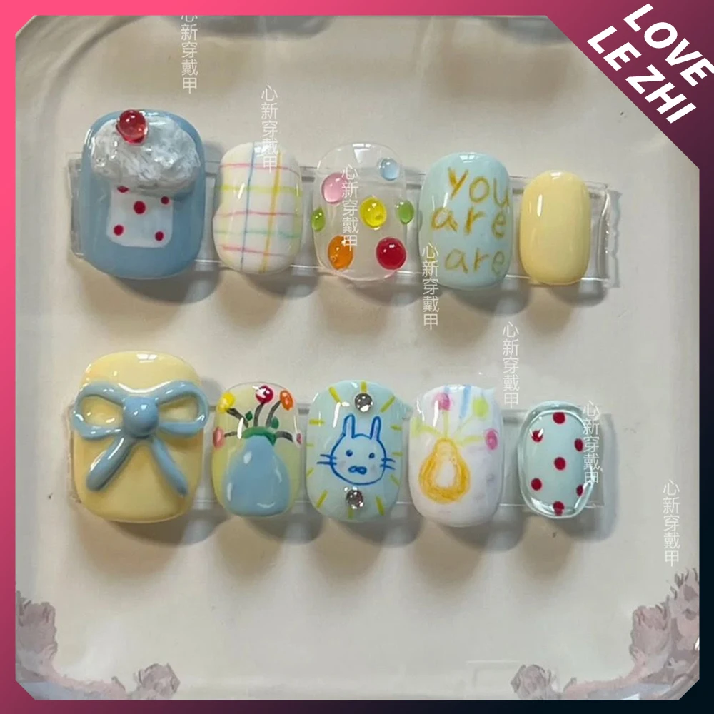 أظافر صناعية قصيرة مستديرة مبت - مراجعة Nail Art Xs وسعره