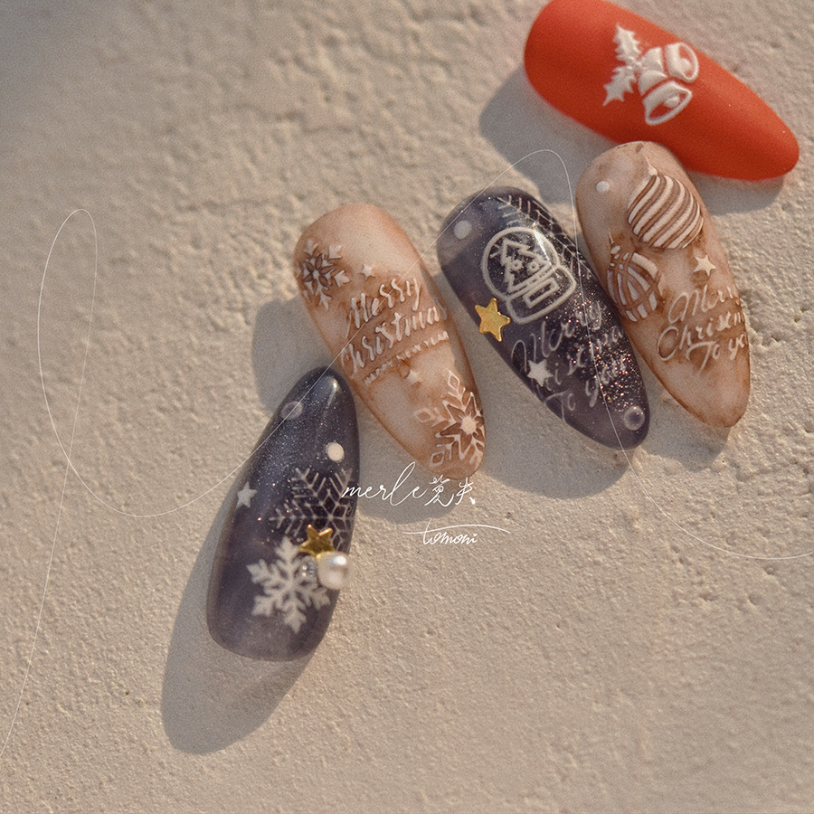 نقية بيضاء لاصقة مسمار الفن مل - مراجعة Nail Art Xmas Tree وسعره