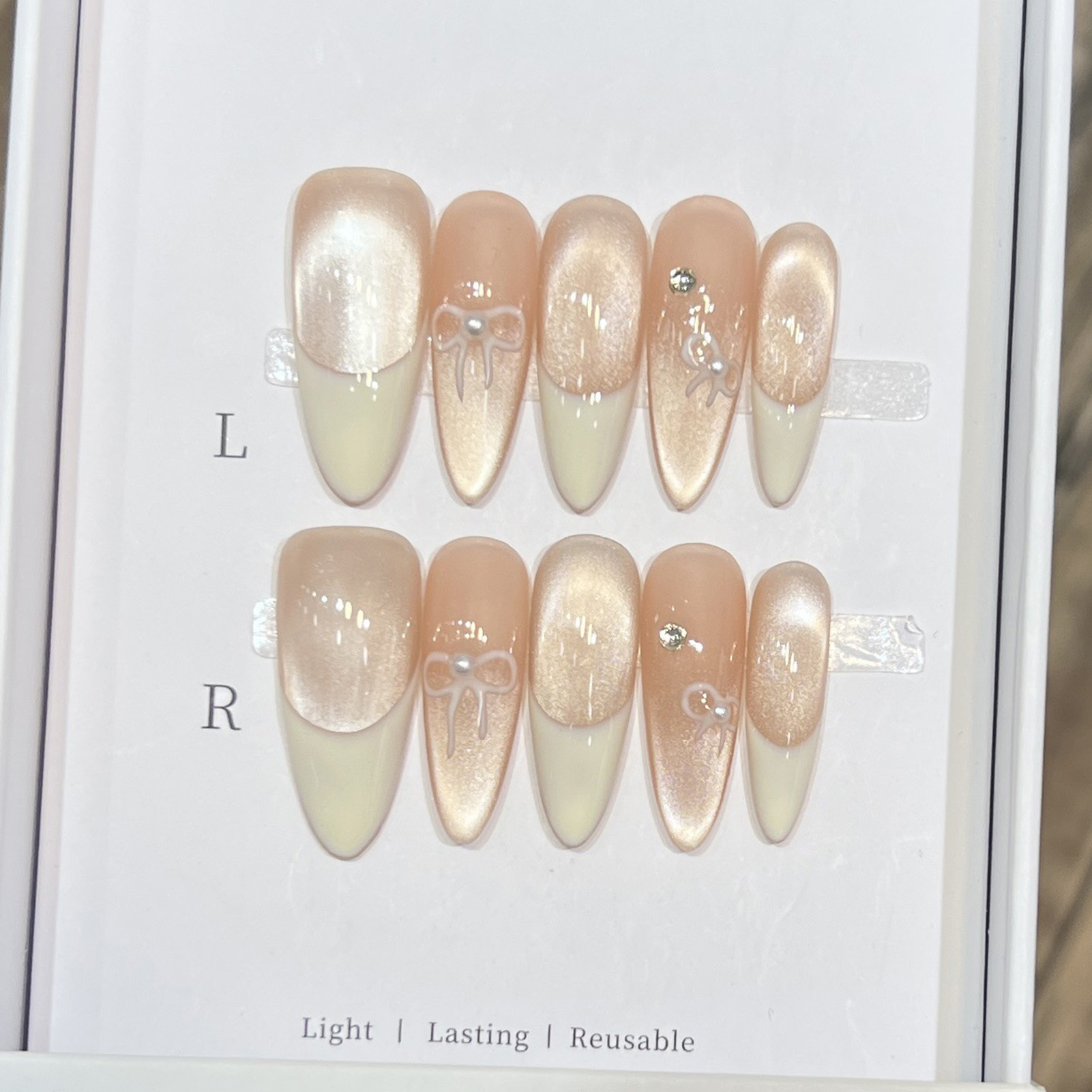 10 قطعة اللوز لامعة الصحافة عل - مراجعة Nail Art Wedding وسعره
