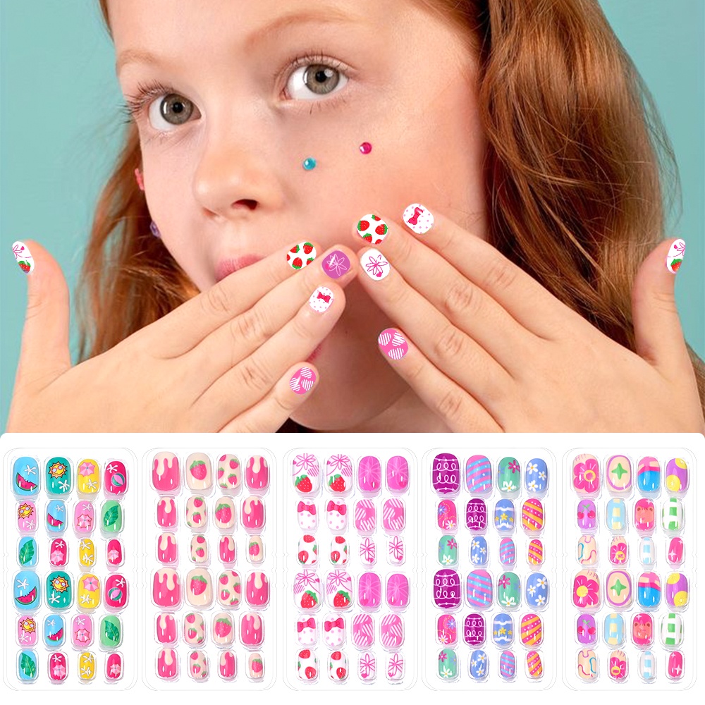 120 قطعة 5 مجموعة كاندي الاطفا - مراجعة Nail Art Pink وسعره