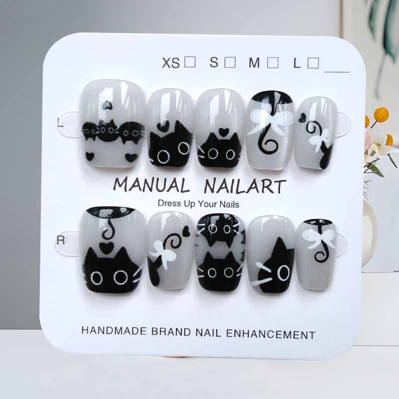10 قطعة لطيف الكرتون القط الأس - مراجعة Nail Art Pink وسعره